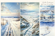 Watercolor Grey Horses & Landscapes, an Animal Illustration by Dazzling Art Boutique (Thumbnail 5 of 11)