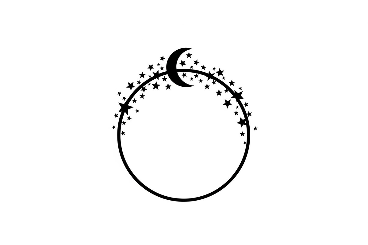 Crescent Moon Round Frame Bundle, an Illustration by Creativeshirt (Photo 13 of 31)
