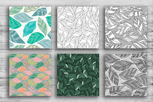 Graphic Foliage seamless patterns