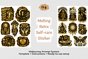 Retro Groovy Sticker T-Shirt Prompts, a Seasonal Illustration by Print Haven Mochi Vintage (Thumbnail 6 of 8)