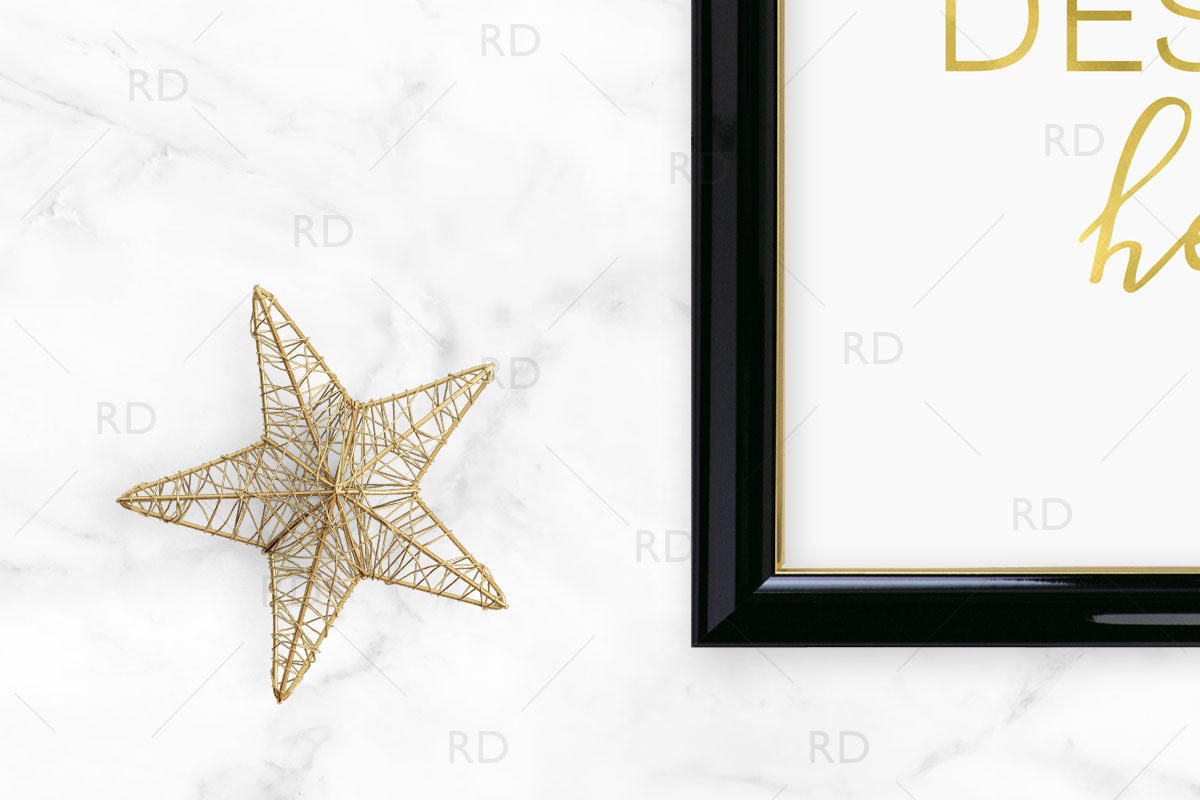 Black and Gold Objects Frame Mockup, a Print Template by RissDesign (Photo 3 of 3)