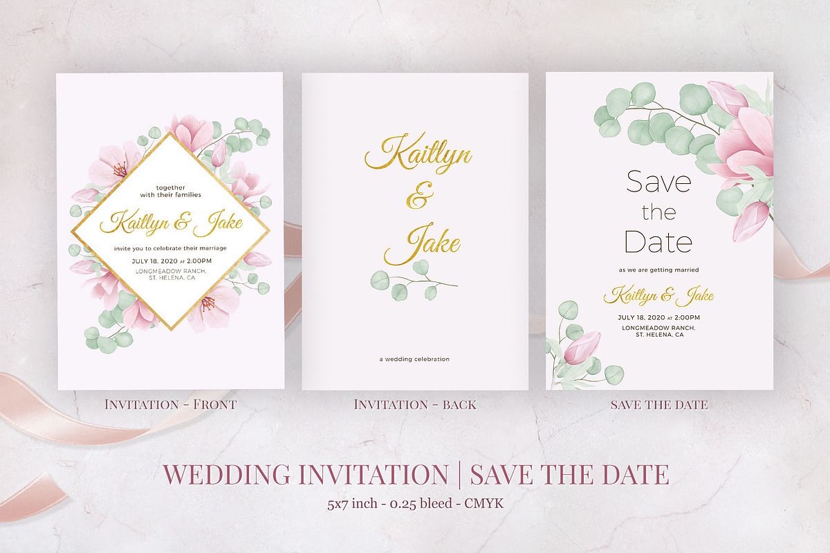 Magnolia & Eucalyptus Wedding Suite, an Invitation Template by Maggie Stilwell Design (Photo 2 of 7)