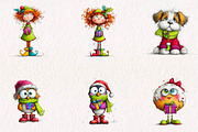 Whimsical Christmas Characters, a Seasonal Illustration by CreationArt (Thumbnail 4 of 7)