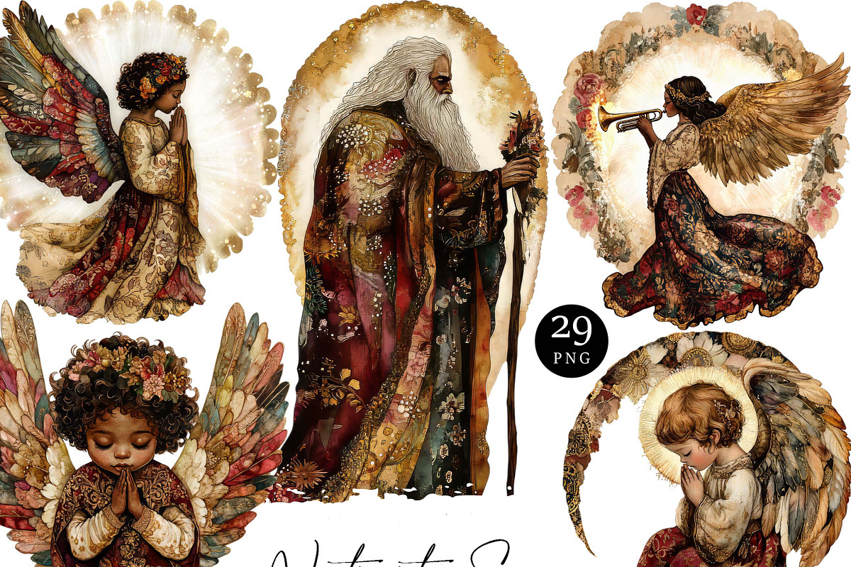 Watercolor Nativity Scene Clipart, a Person Illustration by Design Scotch (Photo 1 of 8)