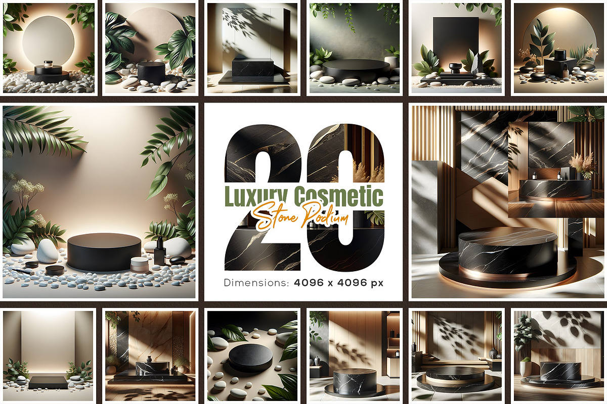 Luxury Cosmetic Stone Podium Bundle, a Background Photo by zahidhossainalif (Photo 1 of 11)