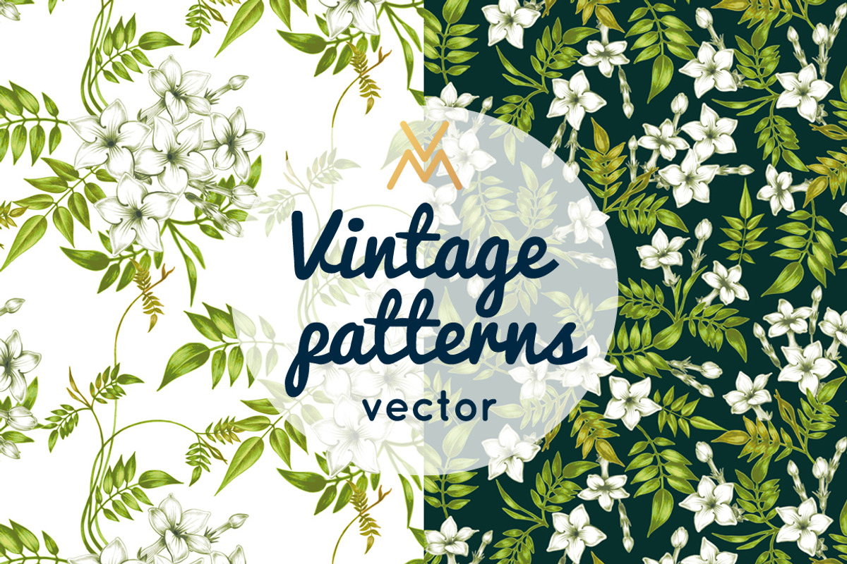 Floral patterns. Jasmine, a Pattern Graphic by MarinaVorontsova (Photo 1 of 3)