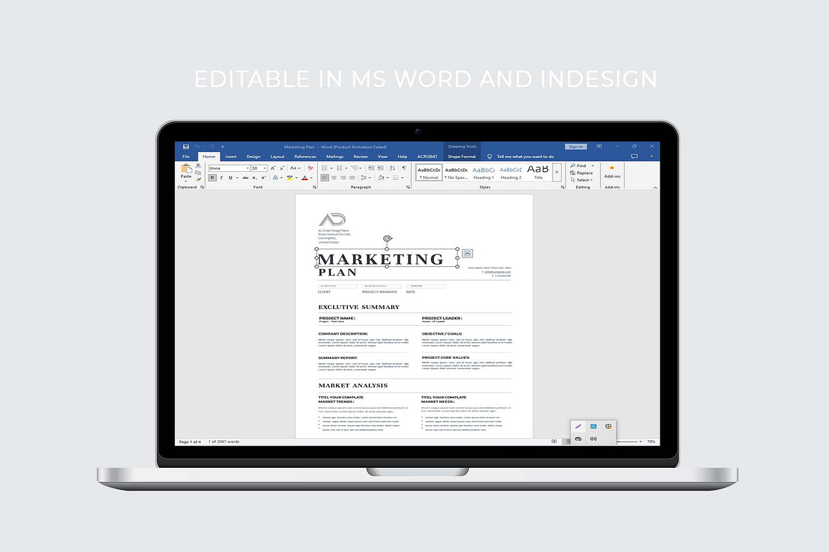 Marketing Plan | MS Word & Indesign, a Stationery Template by design_hut (Photo 3 of 7)