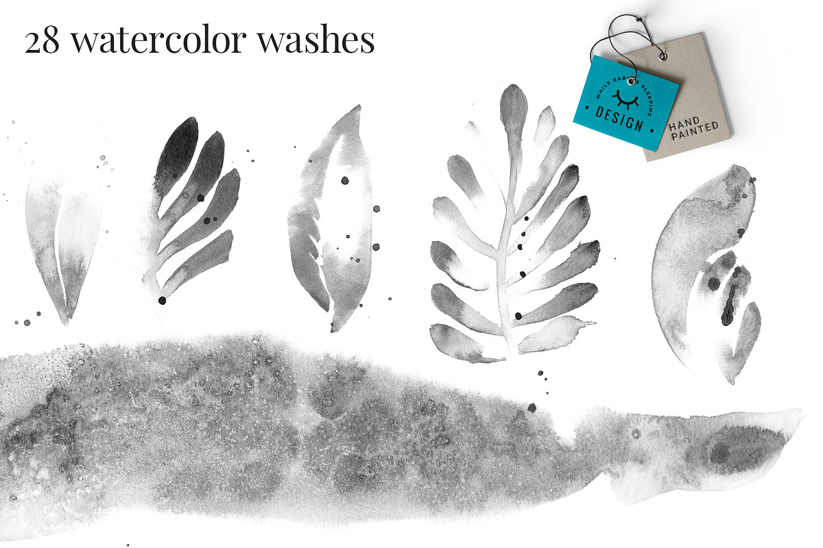 Black Ink Flowers and Watercolor, an Illustration by WBS Design (Photo 11 of 26)