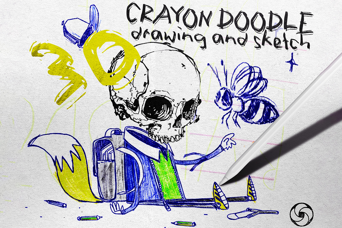 Crayon Doodle Drawing Brushes, a Brush Add-On by BrushArchive (Photo 1 of 6)