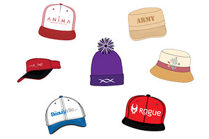 Hats/Caps Bundle - Template Mockup