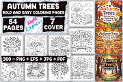 Autumn Trees Coloring Pages, an Illustration by LightExpress (Thumbnail 1 of 5)