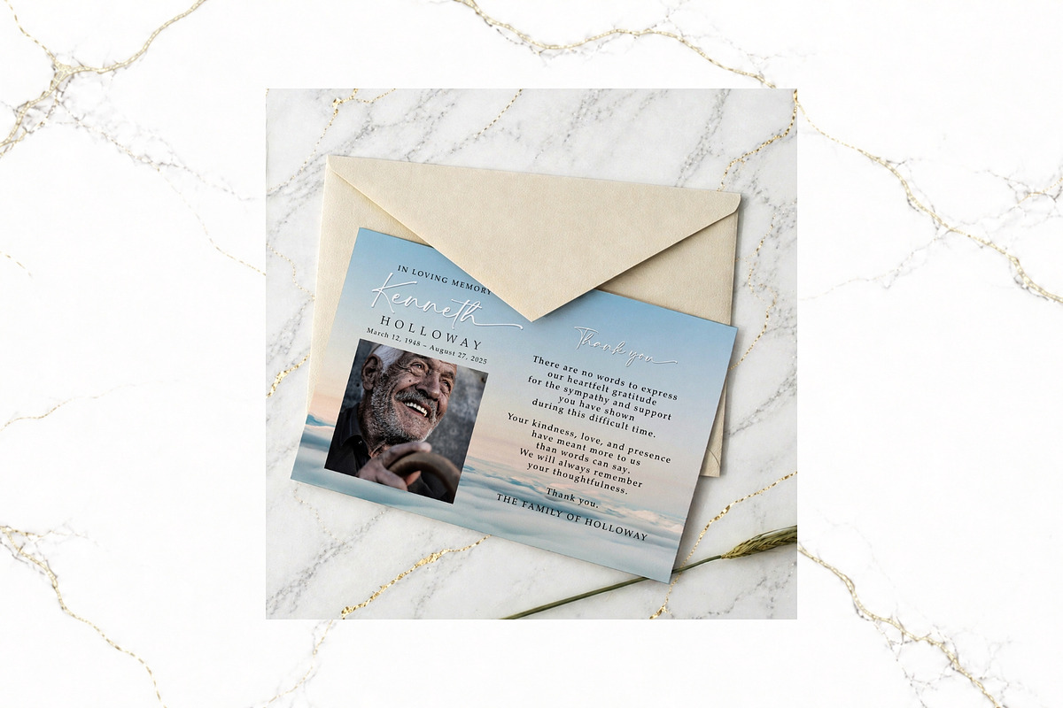 Funeral Thank You Card Canva FR011, a Card Template by TyphoonStudio (Photo 3 of 6)