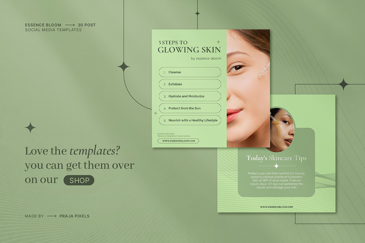 Bloom | Skincare Canva Template, a Social Media Template by prajapixels (Photo 6 of 6)