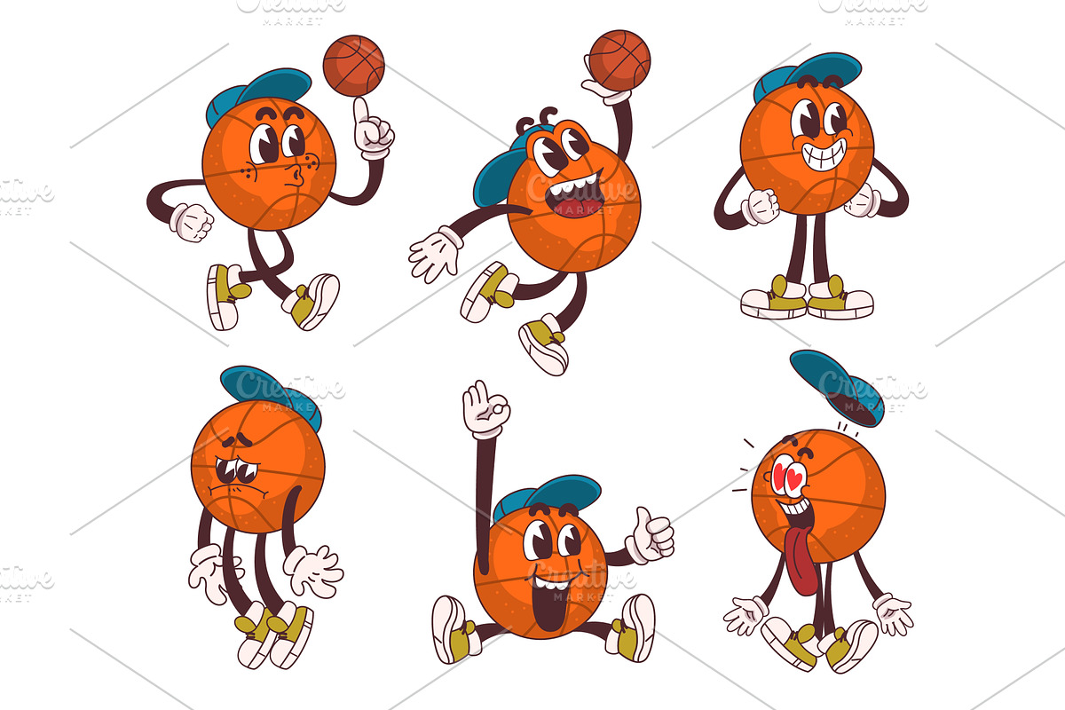 Basketball ball character. Cartoon, an Illustration by Stock-Smart-Start