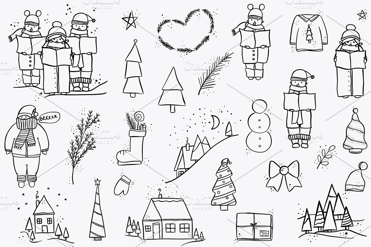 Simple Christmas Vector Clipart Set, an Object Graphic by OM Creativ (Photo 3 of 5)