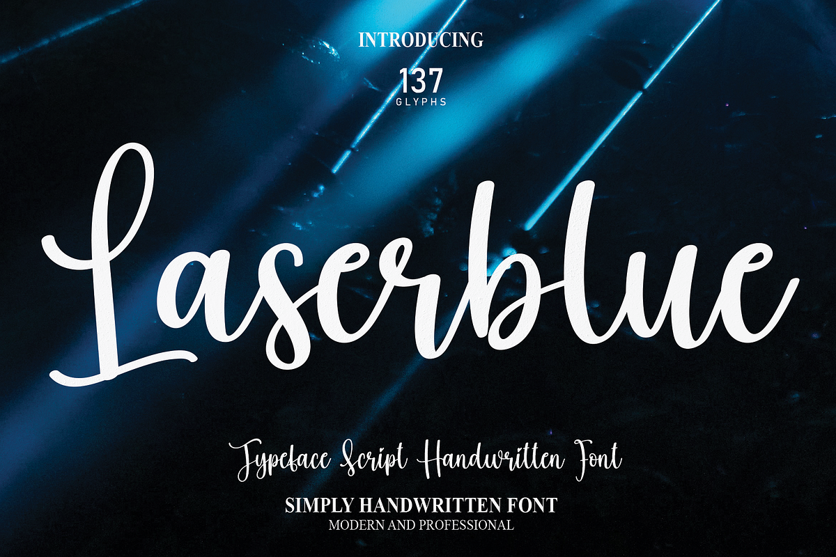 Laserblue | Script Font, a Script Font by Scratchones (Photo 1 of 8)