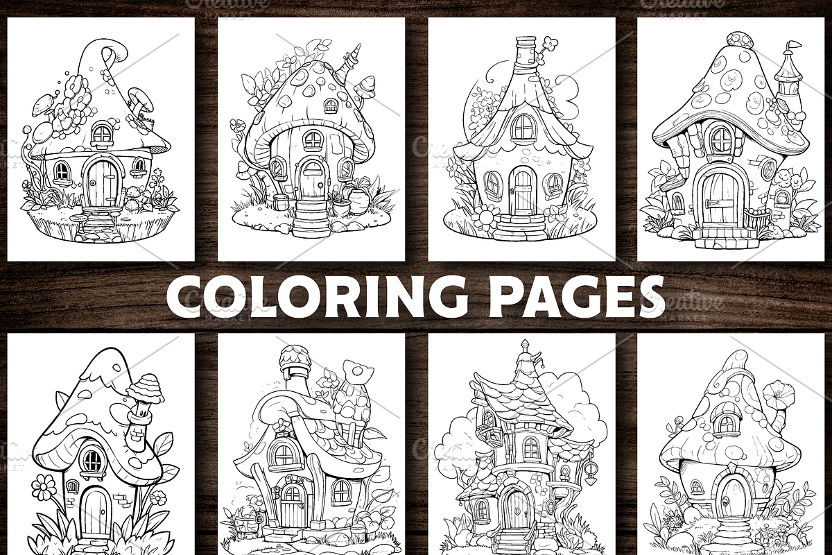 Fairy House Coloring Book For Adults, an Education Illustration by Design Station (Photo 4 of 5)
