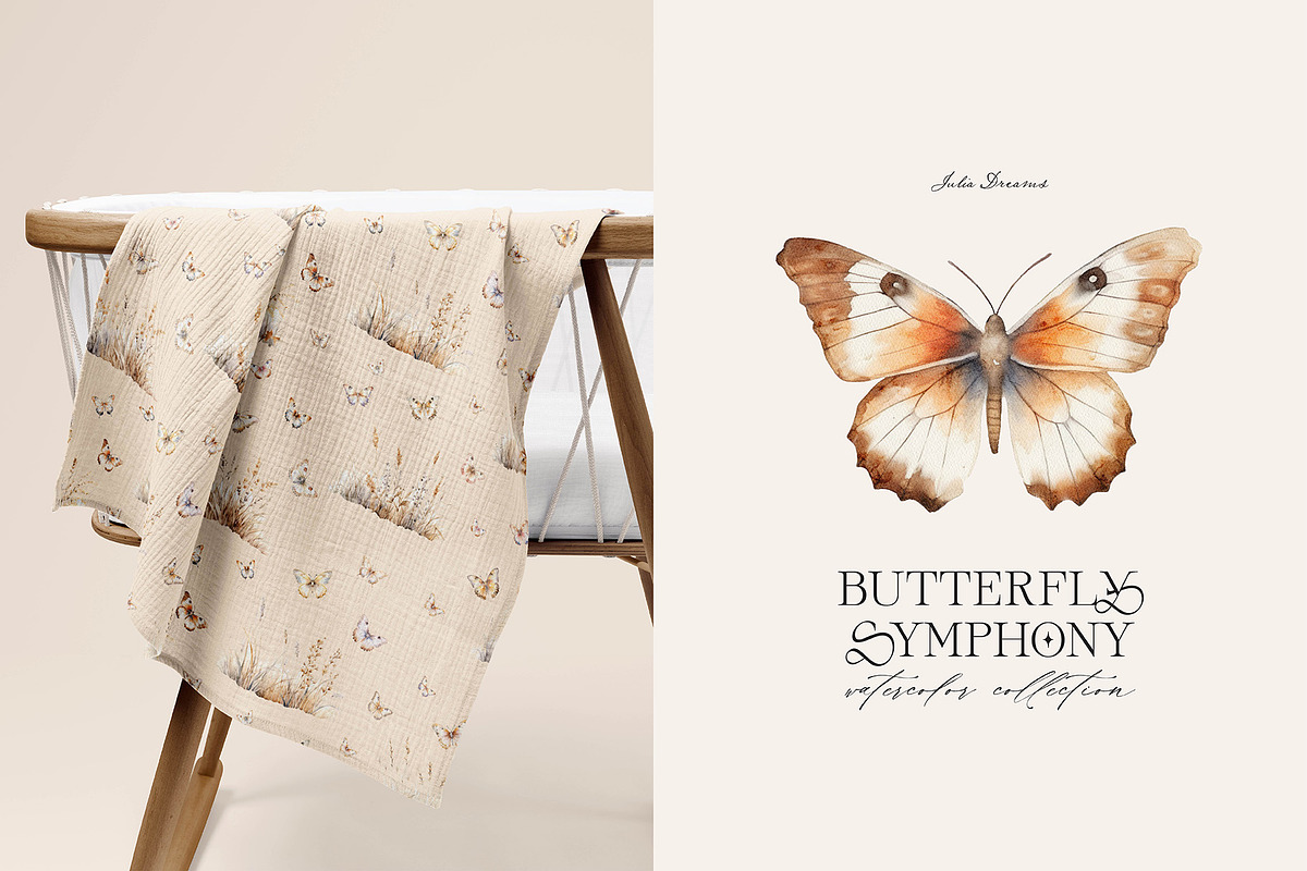 Butterfly Symphony Watercolor, an Object Graphic by Julia Dreams (Photo 5 of 7)