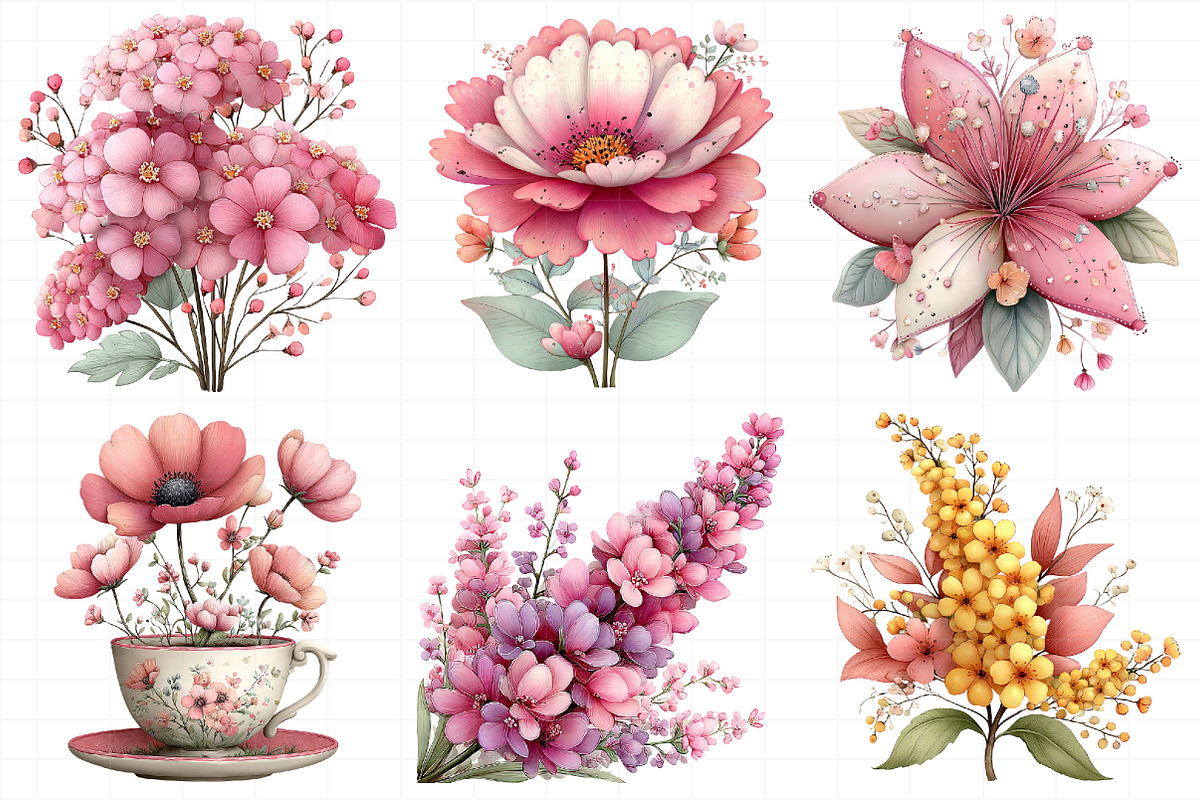 Watercolor Wildflower Clipart, an Illustration by Daily.Designs (Photo 6 of 8)