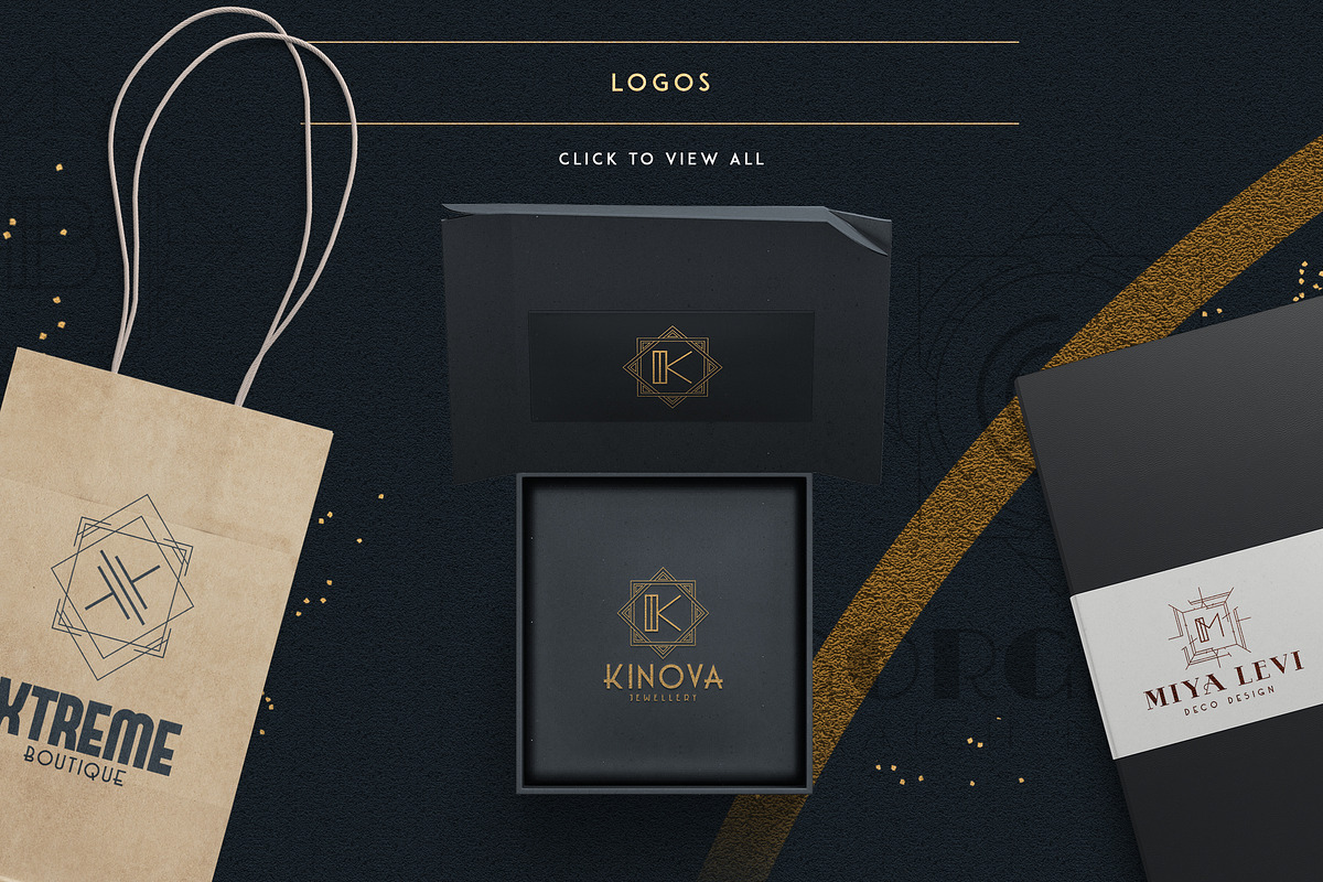 SALE! Art Deco Ultimate Collection, a Branding & Logo Template by VP Fonts (Photo 4 of 10)