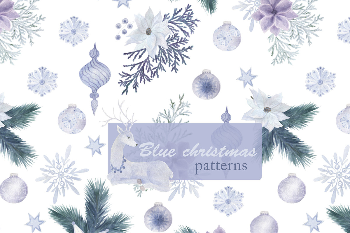 Blue christmas patterns, a Pattern Graphic by ramika (Photo 1 of 4)
