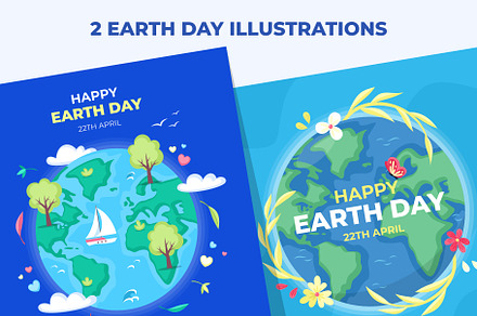 World earth day illustrations
