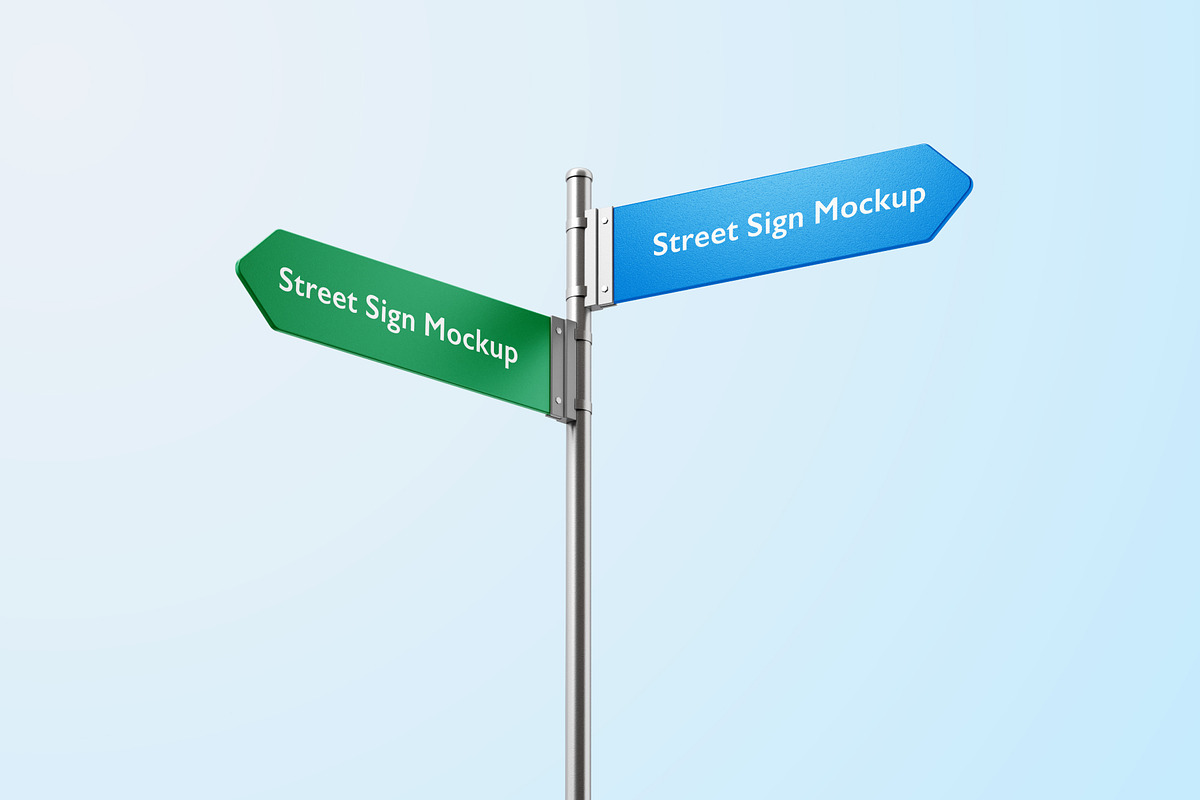 Street Direction Sign Mockup Set, a Product Mockup by Deeplab (Photo 8 of 10)