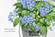 Watercolor flower shop truck cart, an Object Illustration by yana.fefelova (Thumbnail 4 of 6)