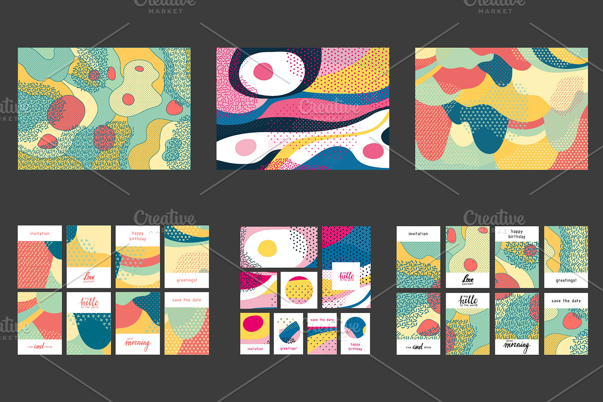 Abstract compositions and cards set, a Pattern Graphic by pixelwerk (Photo 2 of 4)