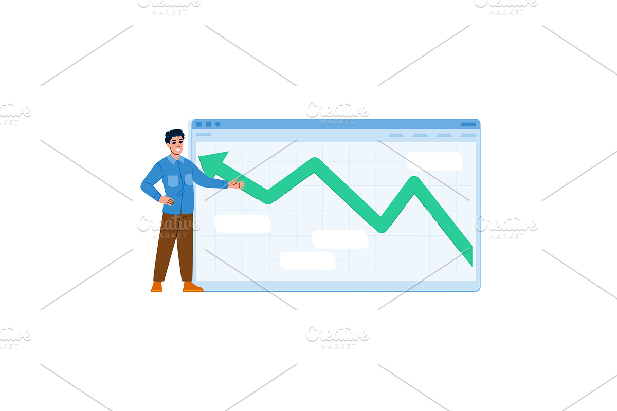 Businessman presenting growing, a Finance Illustration by pikepicture