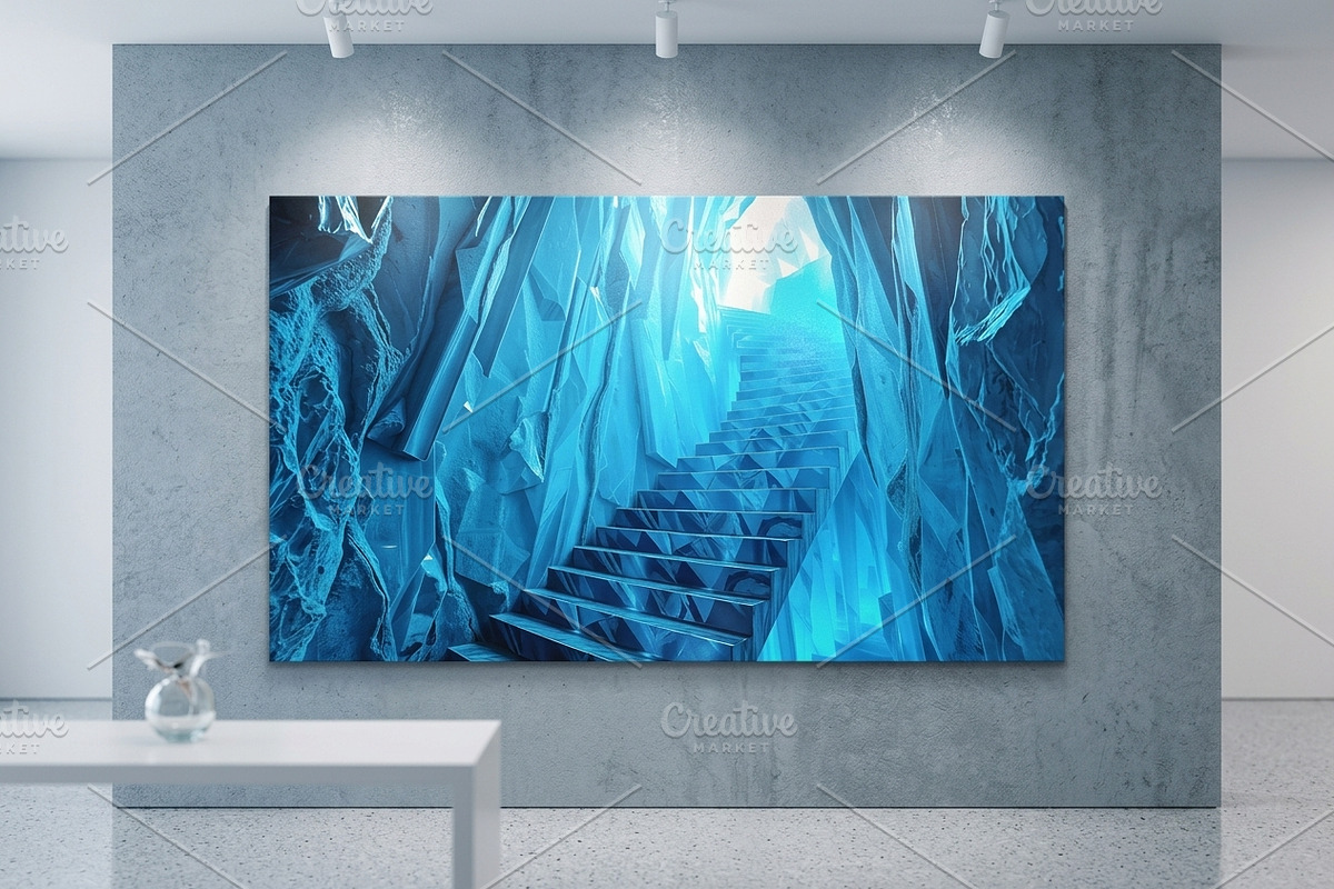 Ice Cave Stairs Blue Crystal Photo, a Background Graphic by Aura Canyon HQ (Photo 5 of 8)