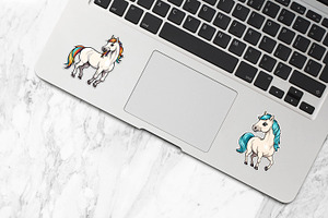 36 KAWAII HORSE Stickers Clipart