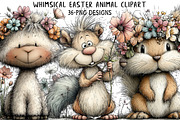 Whimsical Easter Animal Clipart, an Illustration by Daily.Designs (Thumbnail 1 of 8)