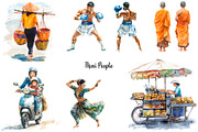 Watercolor Thailand clipart 60 PNG, an Object Illustration by Art and Funny (Thumbnail 3 of 5)