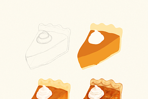 Autumn Thanksgiving Pies Pattern Set