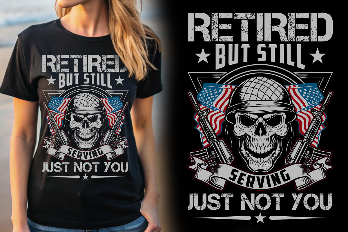 Retired Veteran T-shirt Design, a Graphic by Crafts Bundle (Photo 1 of 2)