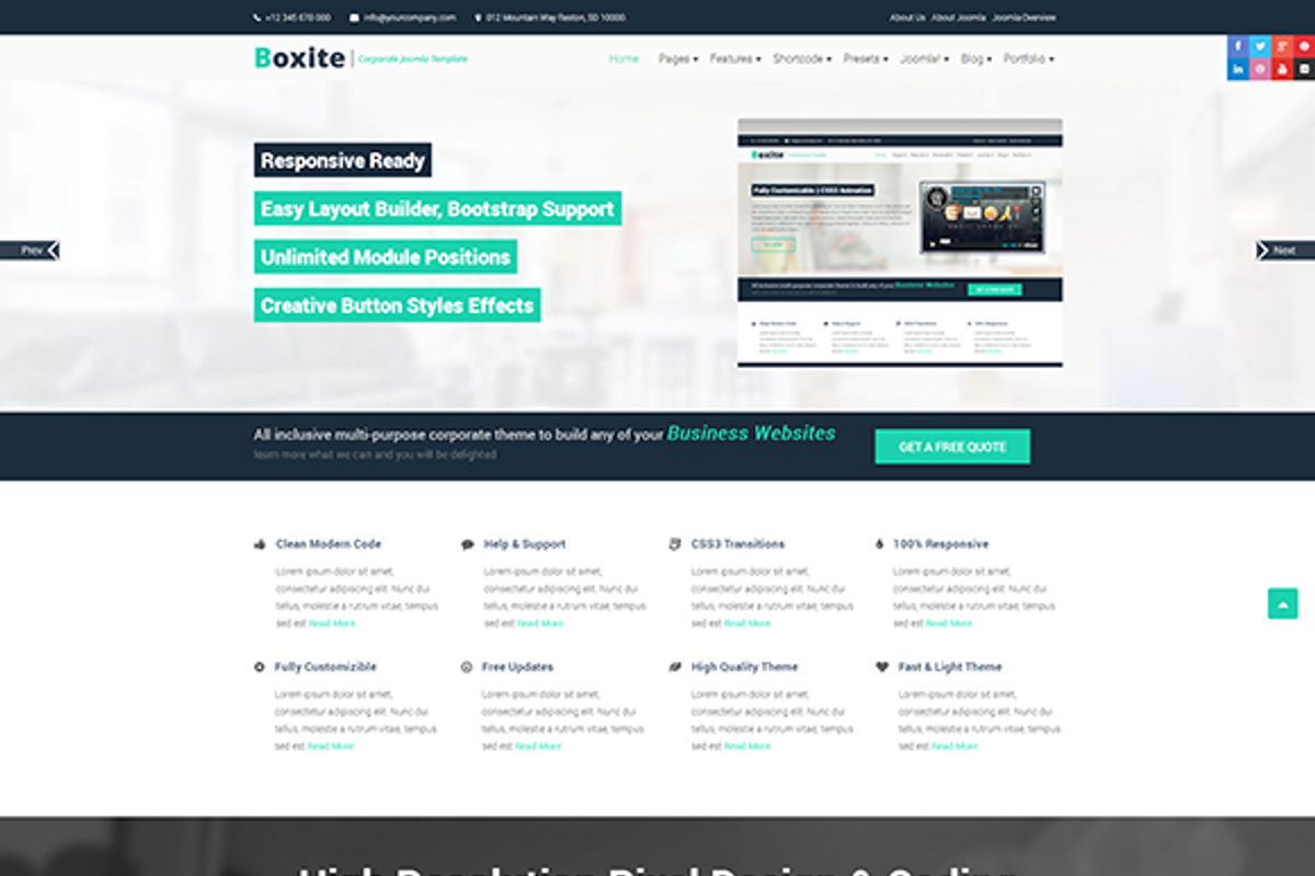 Boxite Corporate Joomla Template, a Websites & App Template by PCMShaper (Photo 2 of 2)