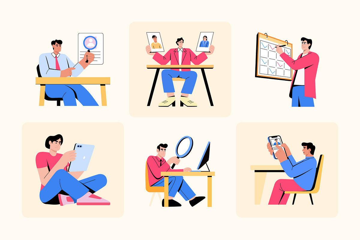Hiring Illustrations Art Set, a Work Illustration by Creative Stall (Photo 5 of 9)