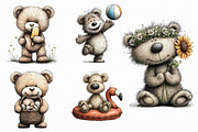 Whimsical Summer Teddy Bear Clipart, an Illustration by Libby Wishes (Thumbnail 6 of 6)