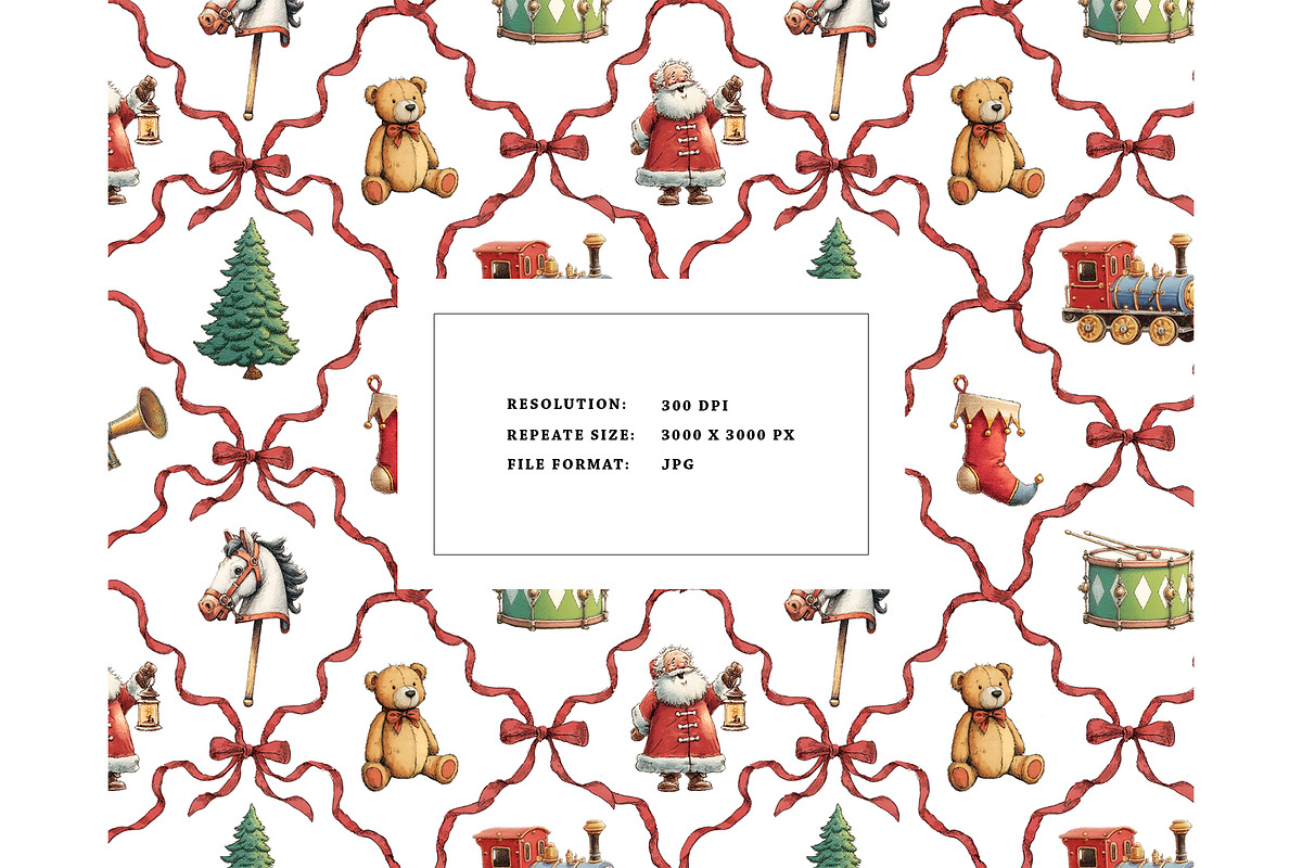 Vintage Christmas seamless pattern, a Texture Graphic by Milatoo (Photo 5 of 5)