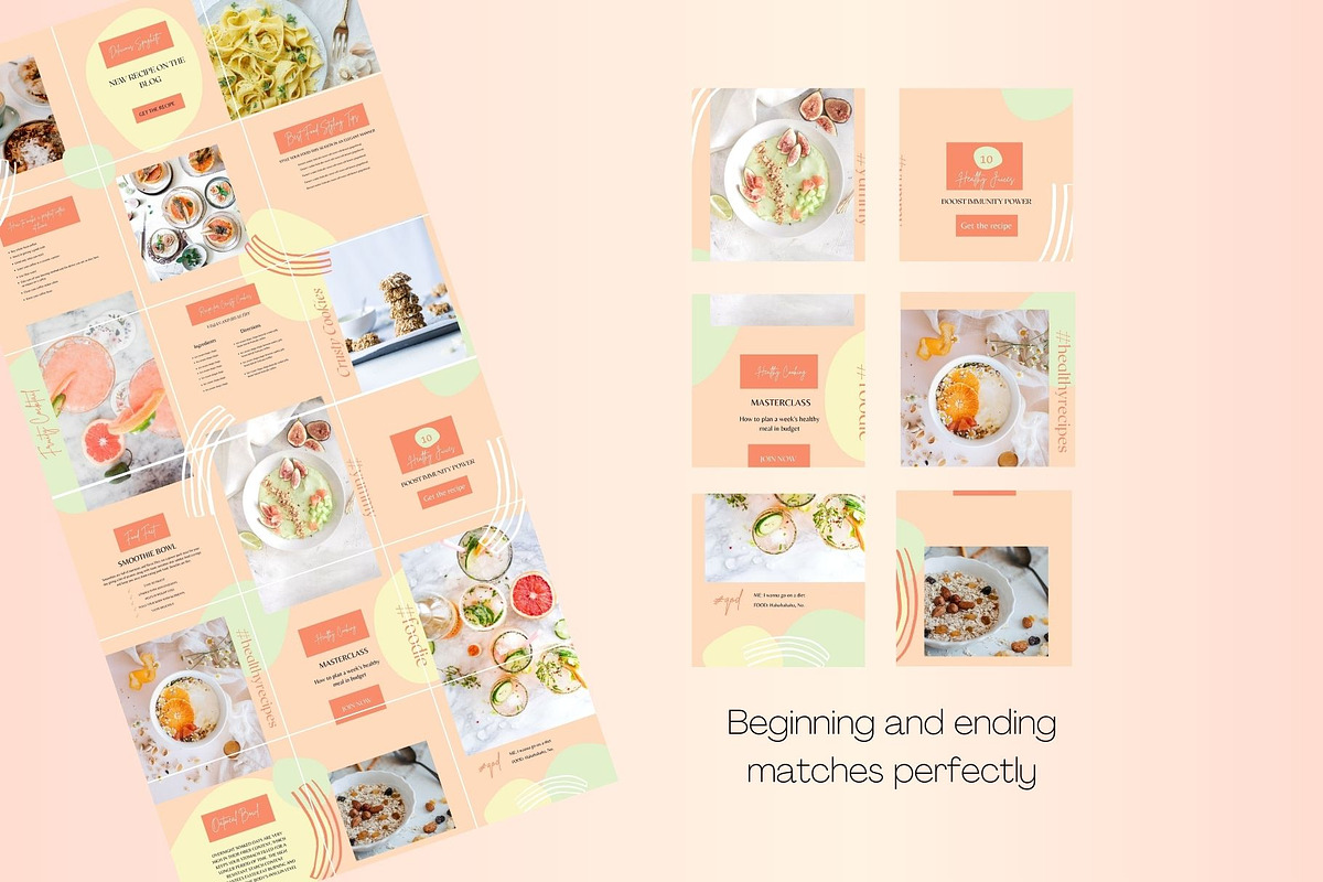 Food Instagram Puzzle Template Canva, a Social Media Template by Deepa Template Studio (Photo 4 of 9)