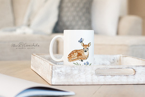 Baby Deer Watercolor Illustrations