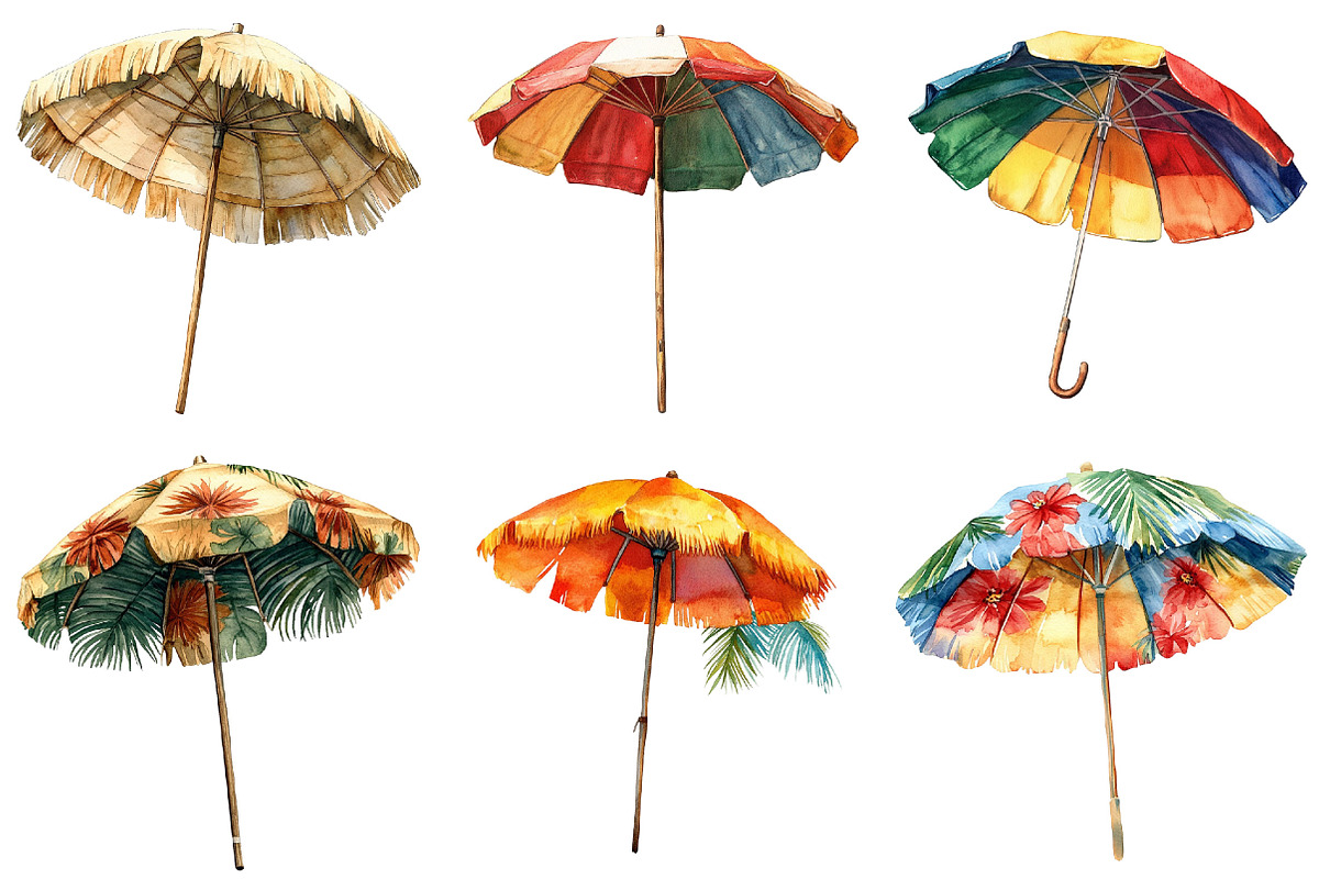 Bright & Colorful Summer Umbrella, an Illustration by Pixels.Craft (Photo 6 of 8)