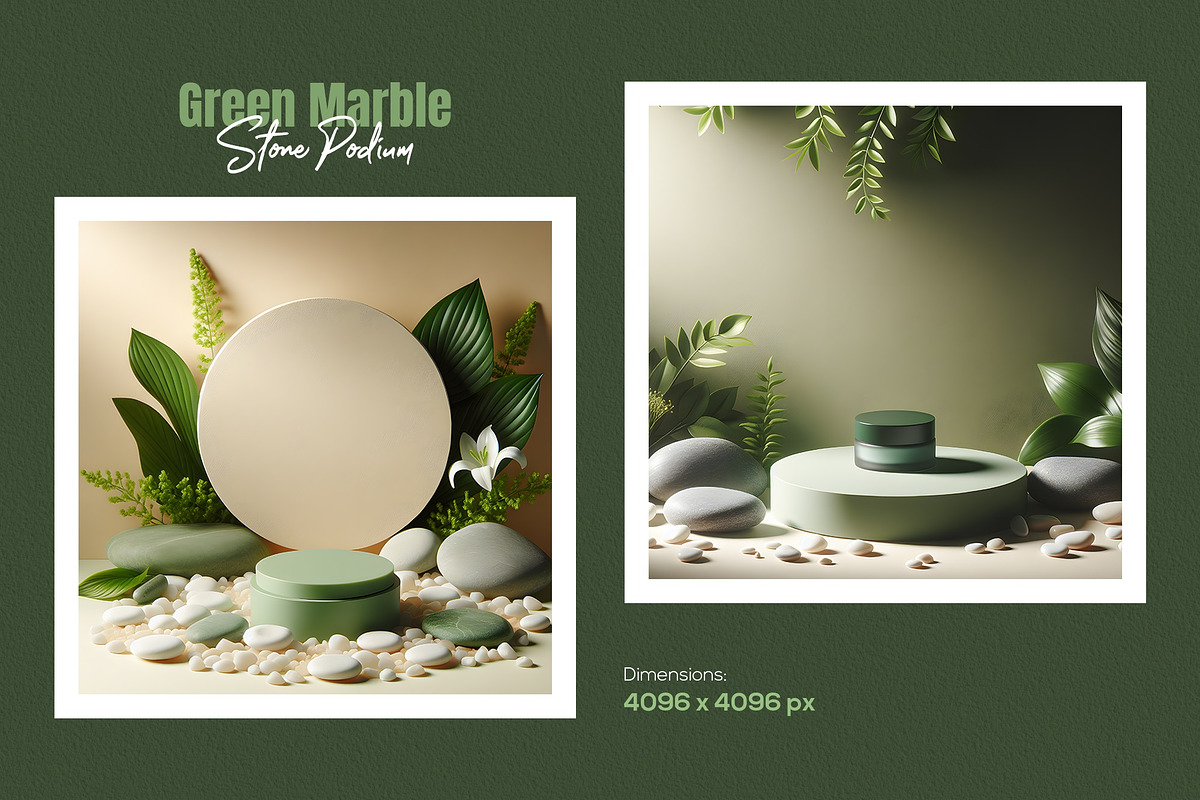 20 Green Marble Stone Podium Bundle, a Background Photo by zahidhossainalif (Photo 8 of 11)