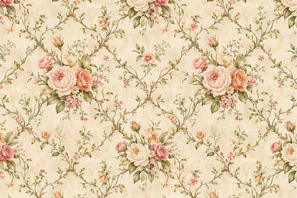 Vintage Pattern Scrapbook Paper PDF, a Decorative Illustration by Image for Sale (Photo 2 of 3)