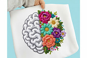 Mental Health Floral Brain Faux Yarn, an Illustration by designcity5 (Thumbnail 6 of 9)