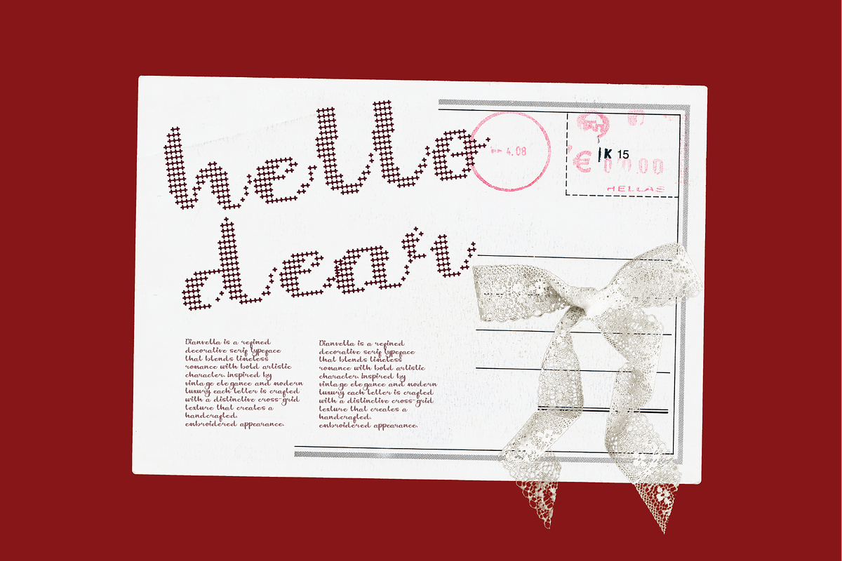 Dianvella | A Embroidery Script Font, a Handwritten Font by Berdansabersama (Photo 5 of 9)