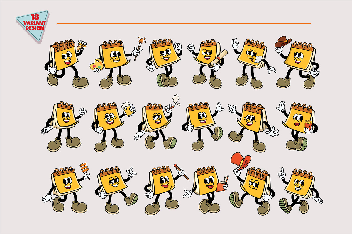 Notepad Mascot Characters, an Object Illustration by Allmostudio (Photo 1 of 5)