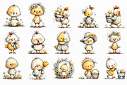 Whimsical Easter Chicken Clipart, an Illustration by Libby Wishes (Thumbnail 4 of 6)