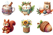 Watercolor Crochet Autumn Clipart, an Illustration by DreamArtGraphic (Thumbnail 4 of 5)
